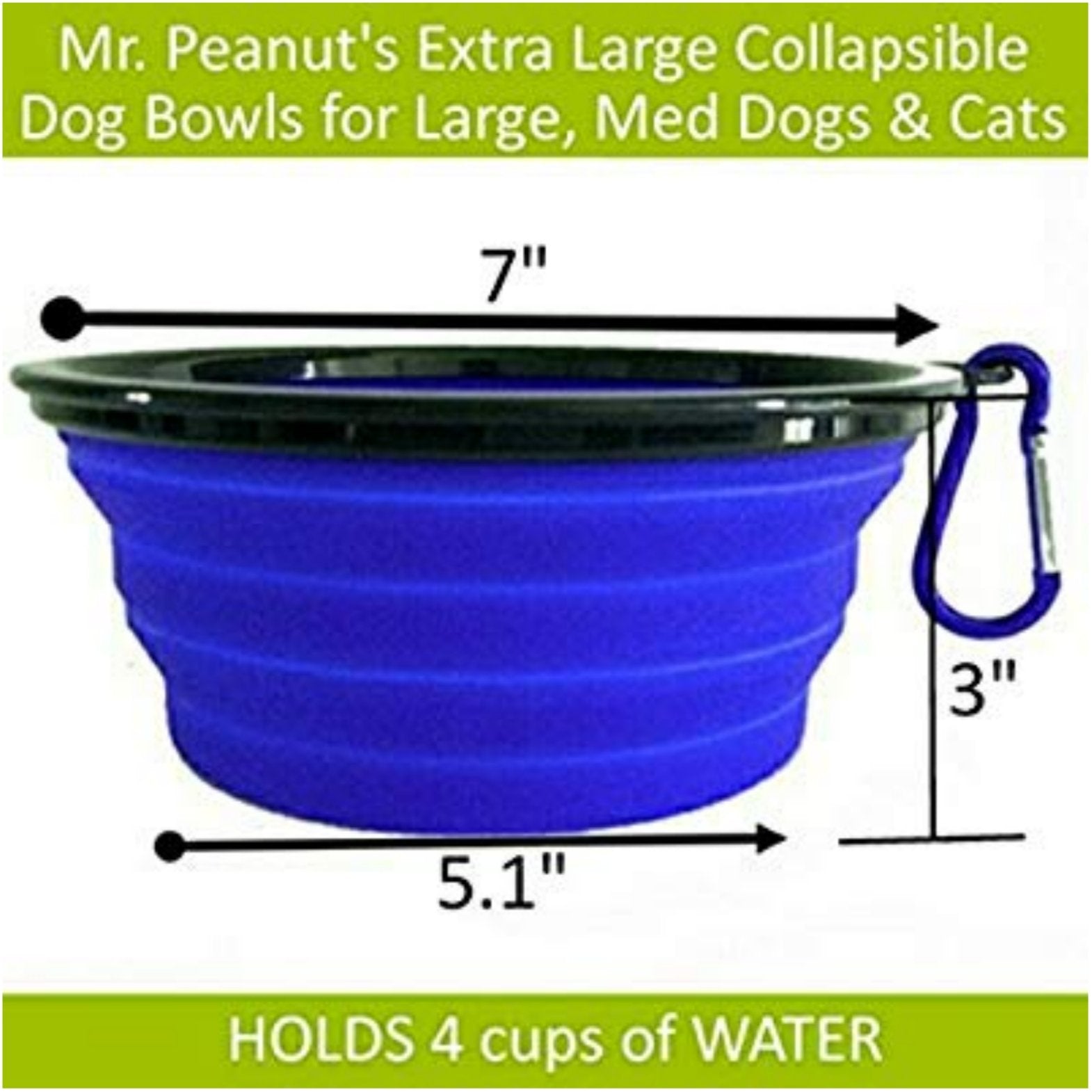 Emergency Pet Food & Water Bowl Set – 2 Pack Collapsible Travel Bowls