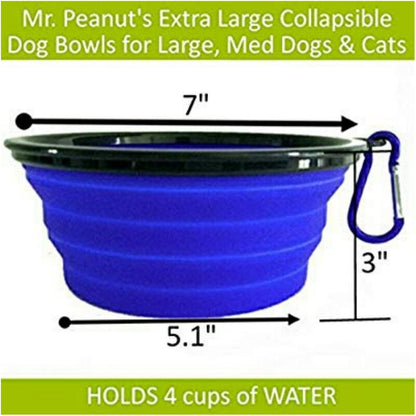 Emergency Pet Food & Water Bowl Set – 2 Pack Collapsible Travel Bowls