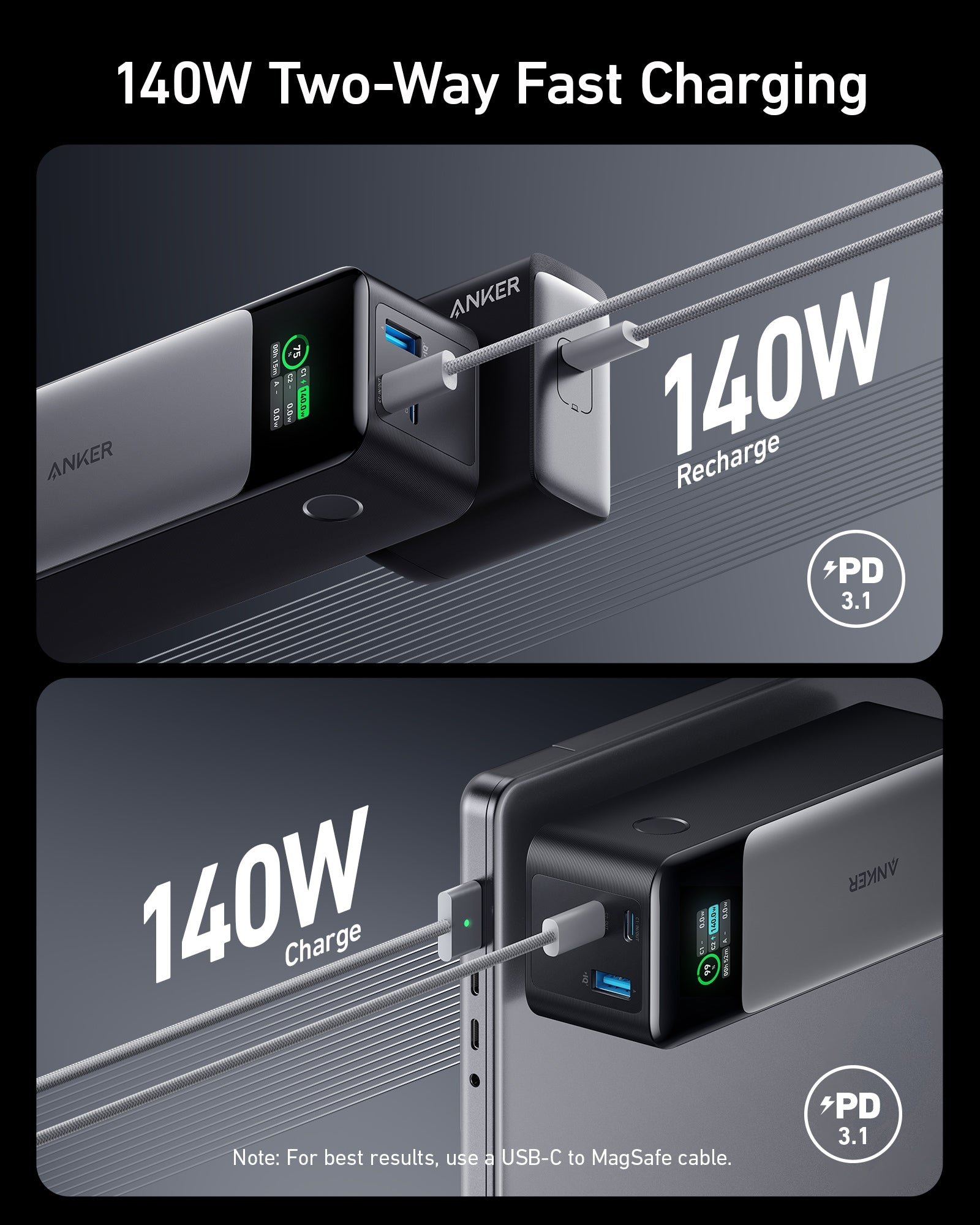 Anker 737 Emergency Power Bank – 24,000mAh Backup Battery Pack