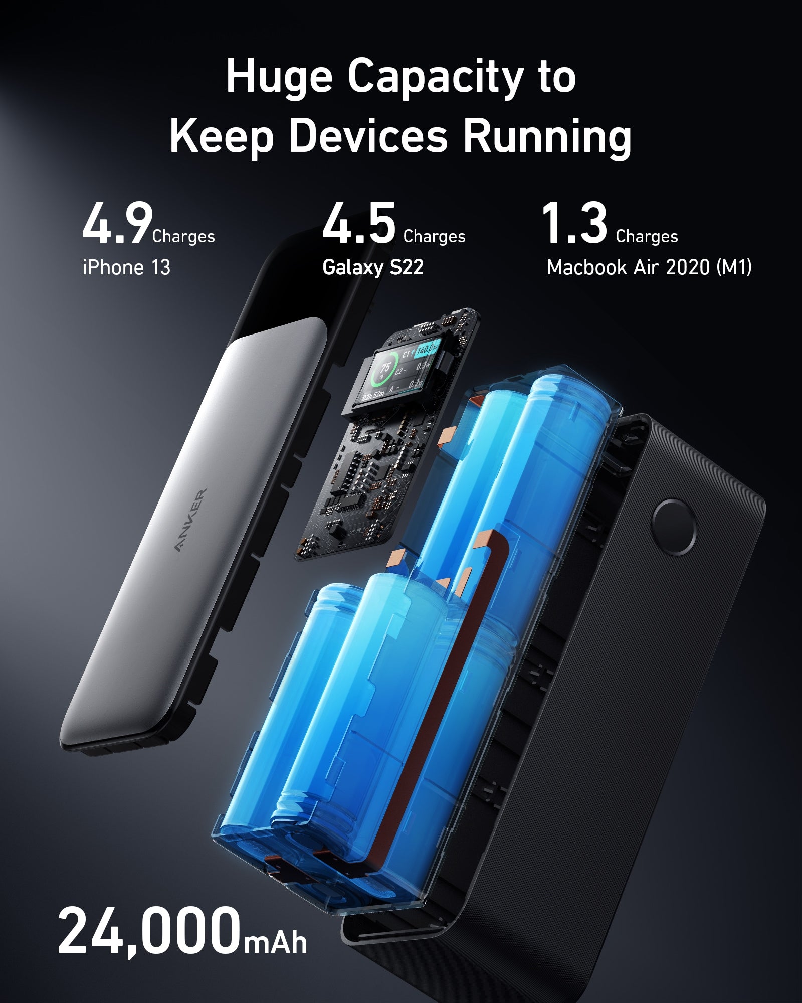Anker 737 Emergency Power Bank – 24,000mAh Backup Battery Pack