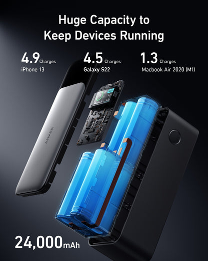 Anker 737 Emergency Power Bank – 24,000mAh Backup Battery Pack
