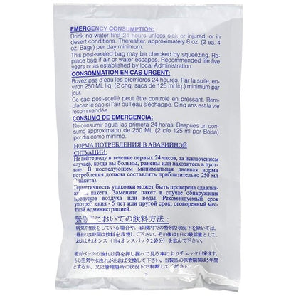 Emergency Drinking Water Pouches – 64 Pack Long Shelf-Life Water Supply