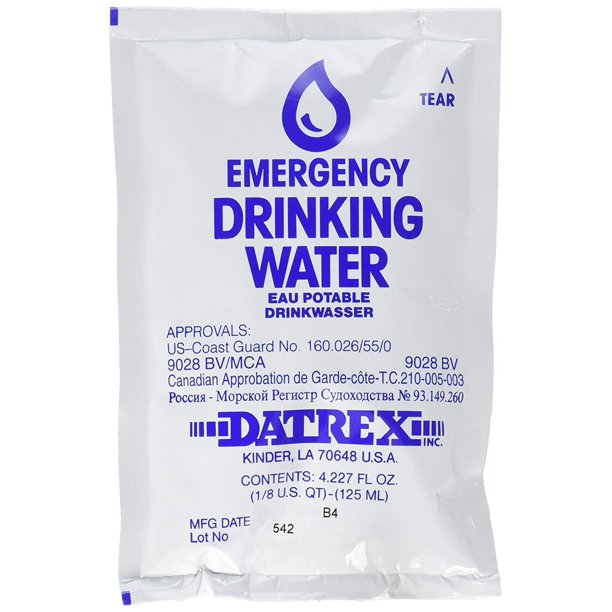 Emergency Drinking Water Pouches – 64 Pack Long Shelf-Life Water Supply