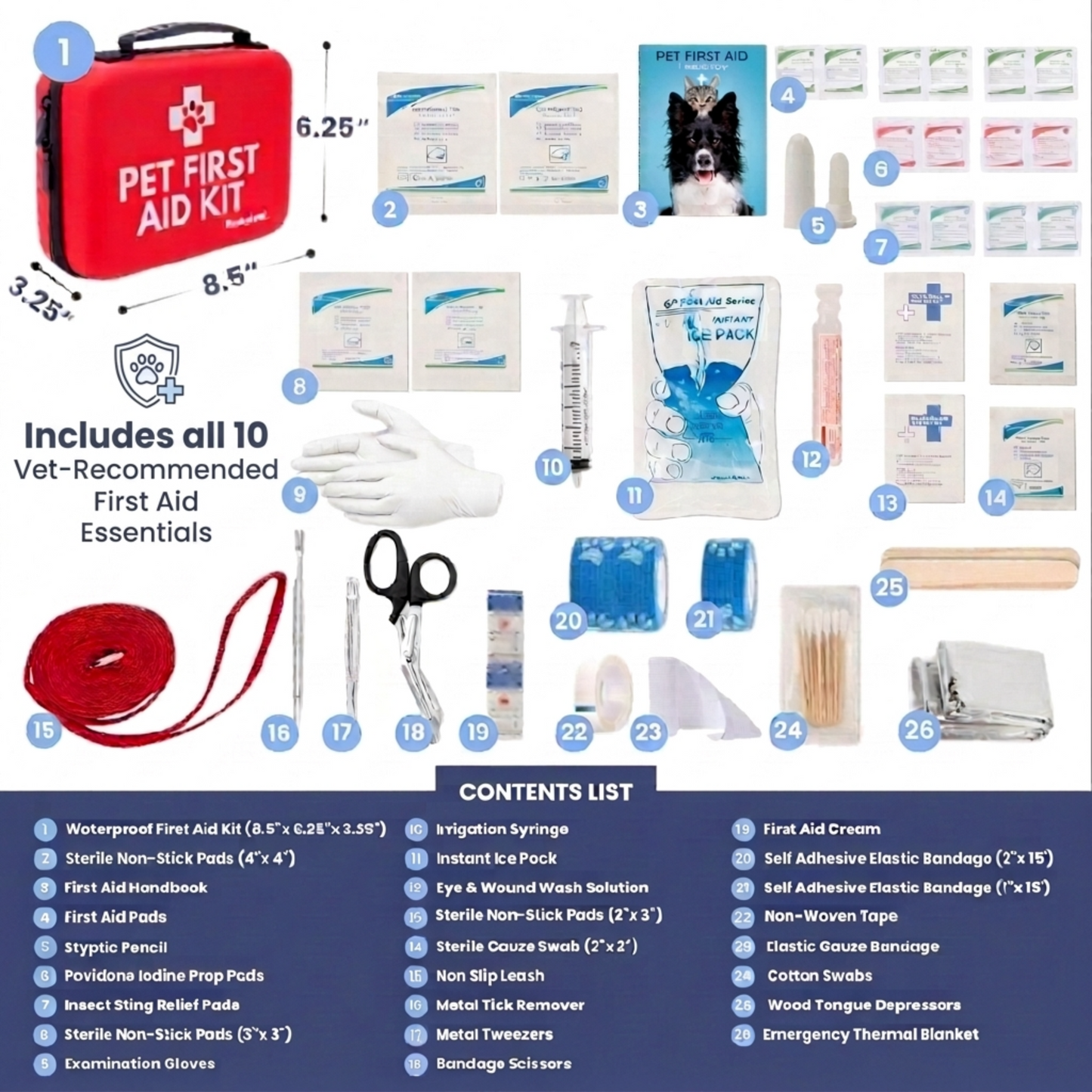 Pet First Aid Kit for Dogs & Cats – Emergency Preparedness Essentials