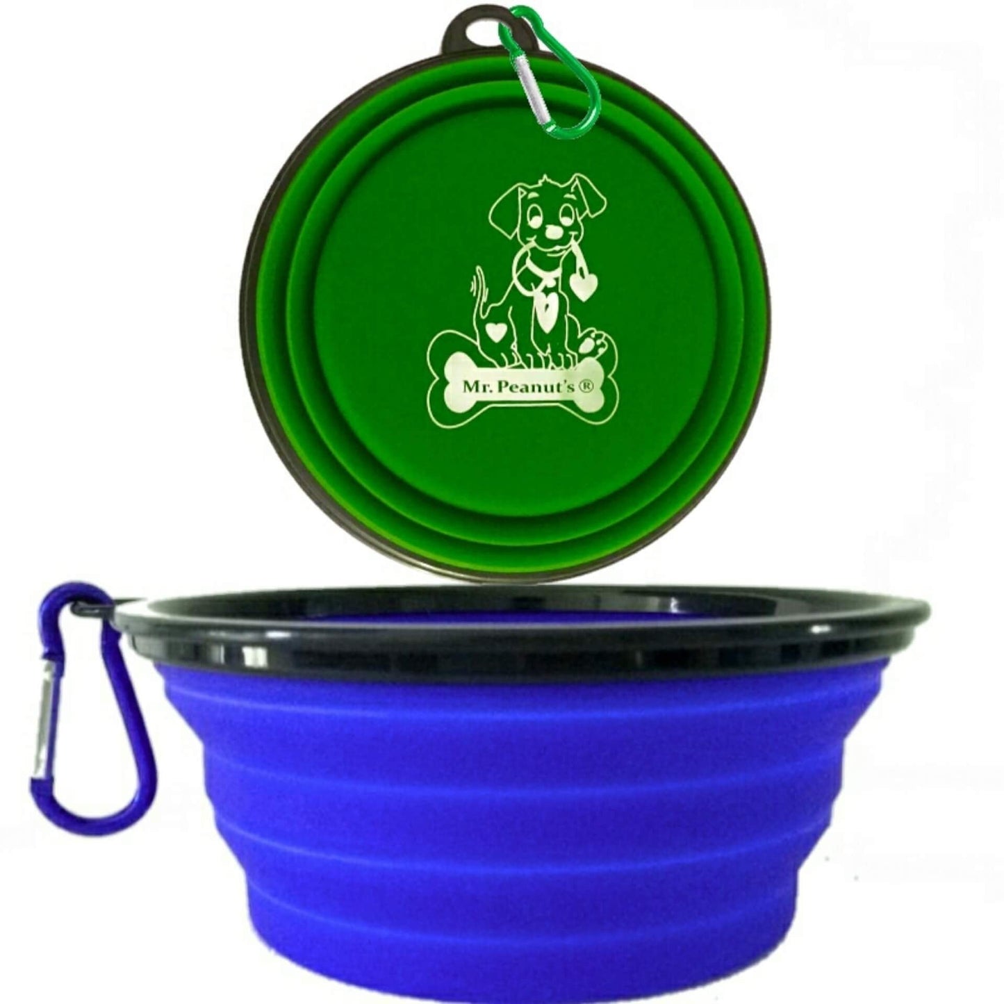 Emergency Pet Food & Water Bowl Set – 2 Pack Collapsible Travel Bowls