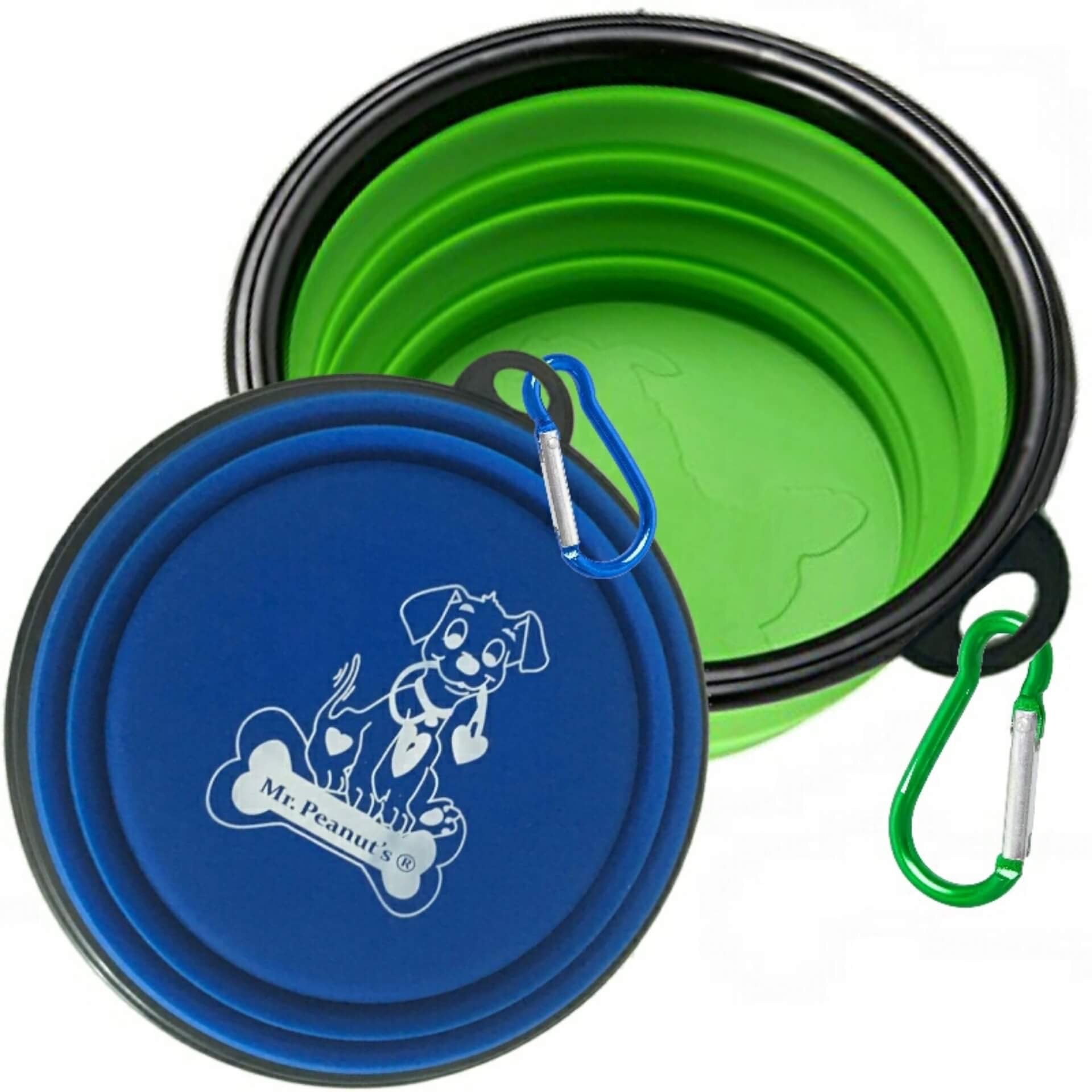 Emergency Pet Food & Water Bowl Set – 2 Pack Collapsible Travel Bowls