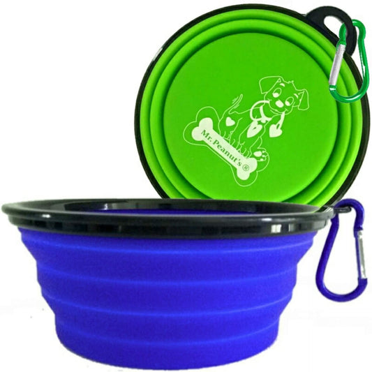 Emergency Pet Food & Water Bowl Set – 2 Pack Collapsible Travel Bowls