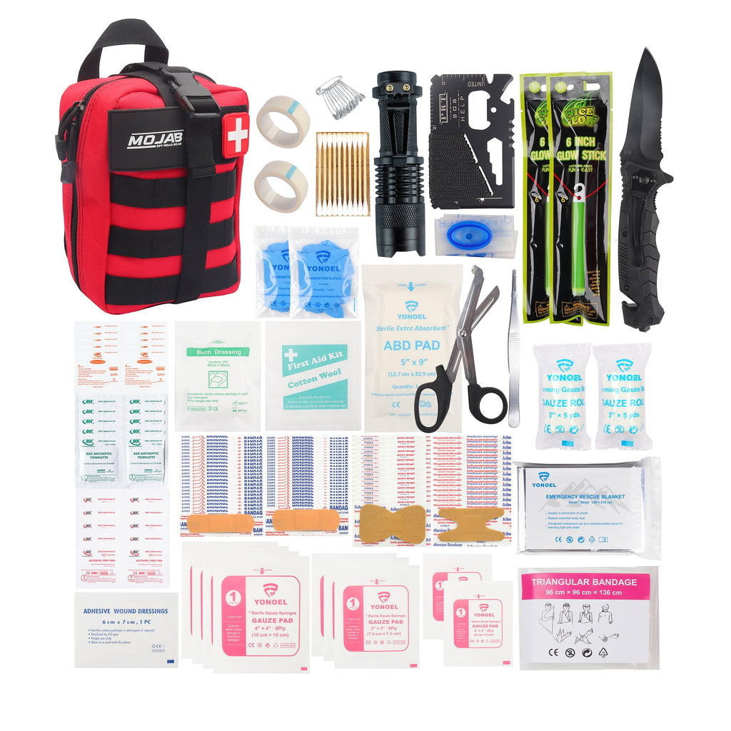 151-Piece Emergency First Aid Kit with MOLLE Medical Pouch