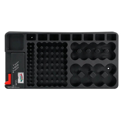 Emergency Battery Organizer & Tester Case – Stores 110 Batteries