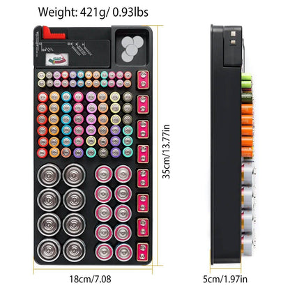 Emergency Battery Organizer & Tester Case – Stores 110 Batteries