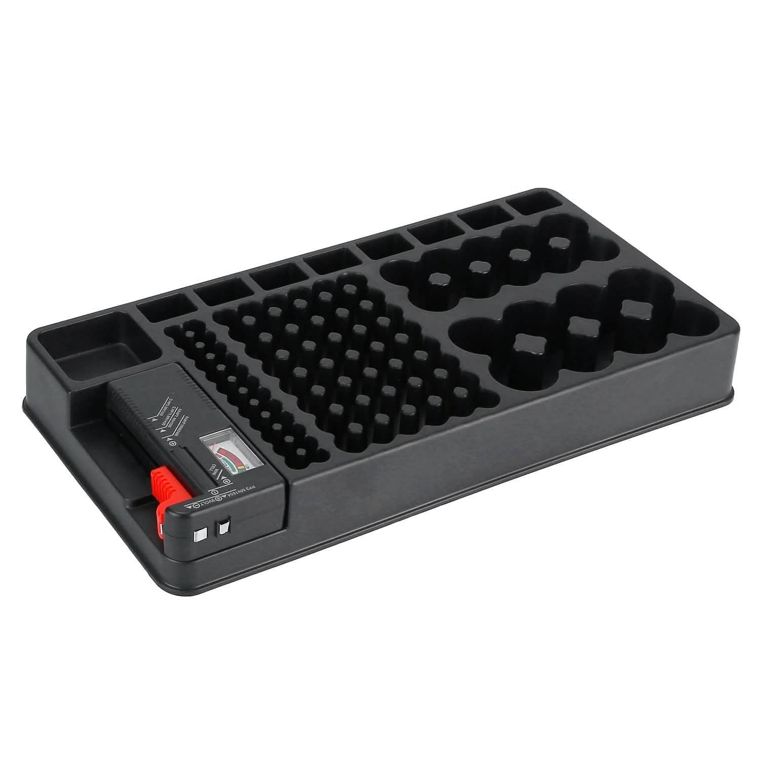 Emergency Battery Organizer & Tester Case – Stores 110 Batteries